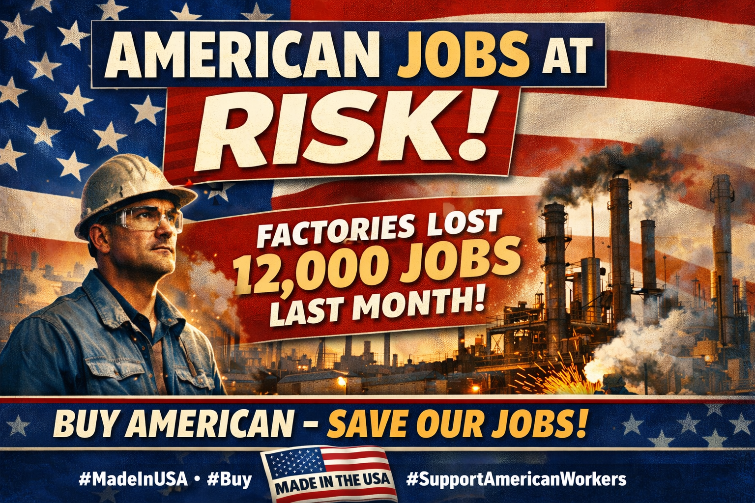 American Jobs at Risk - Factories Lost 12000 Jobs