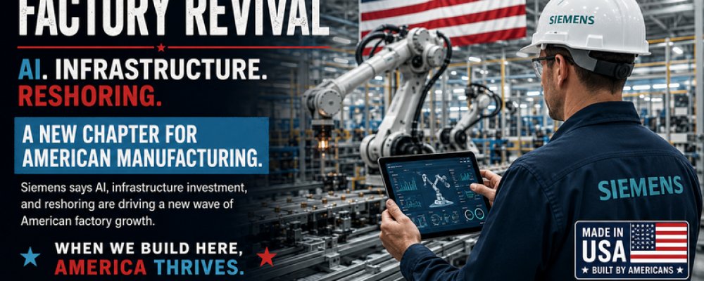 Siemens Says America’s Factory Revival Is Real — And AI May Be Accelerating It