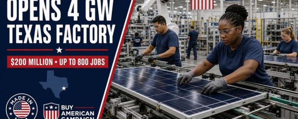SEG Solar Opens 4 GW Texas Factory, Adding Up to 800 Jobs