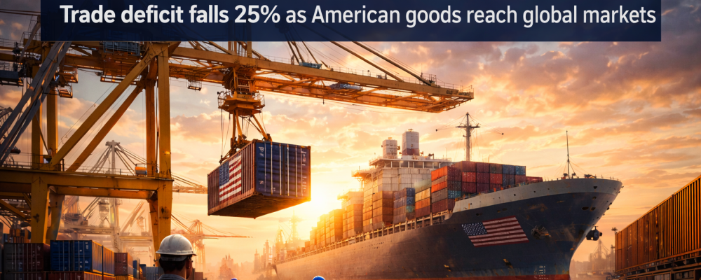 U.S. Trade Deficit Falls 25% as Exports Reach Record High
